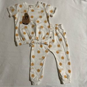 NWT, Rabbit + Bear, 100% Organic Cotton - GOTS certified 2-piece Set, 24M, match